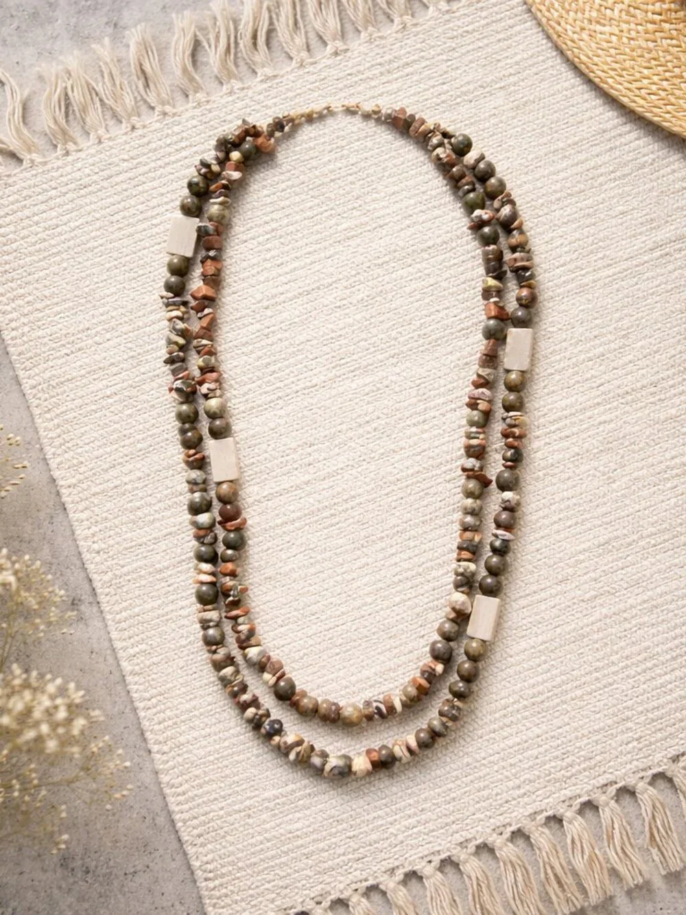 Chips and Beads Amazonite Necklace Set of 2 - New‎